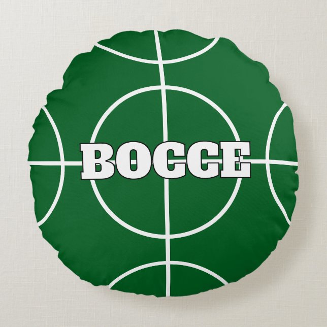 Green and Red Italian Bocce Ball round pillow (Front)