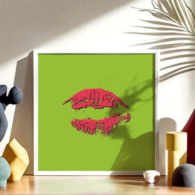 Green and Red Kissing Lips Poster (Creator Uploaded)