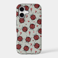 Green and Red Ladybugs Hearts Love Bug Insect