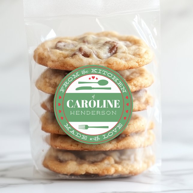 Green and Red Made With Love Food Gift Sticker (Creator Uploaded)