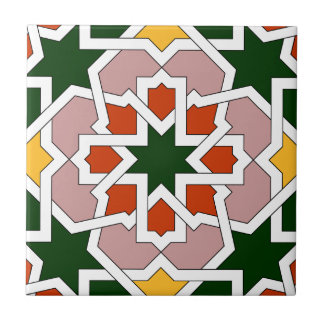 Green and red Moroccan tile mosaic 01 in