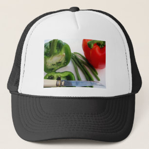Green and Red Peppers with Beans Trucker Hat