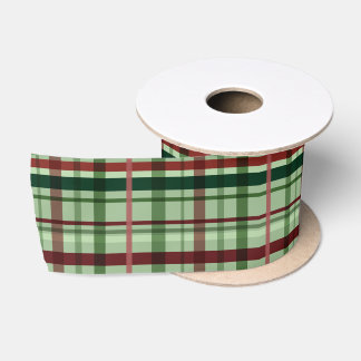 Green and Red Plaid Christmas Satin Ribbon