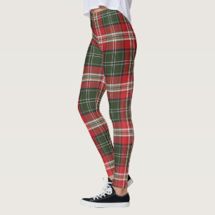 green and red Royal Stewart Tartan Leggings