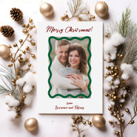 Green and Red Scalloped Wavy Lines Frame Photo