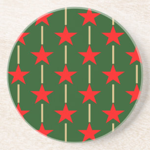 Green And Red Stars Coaster