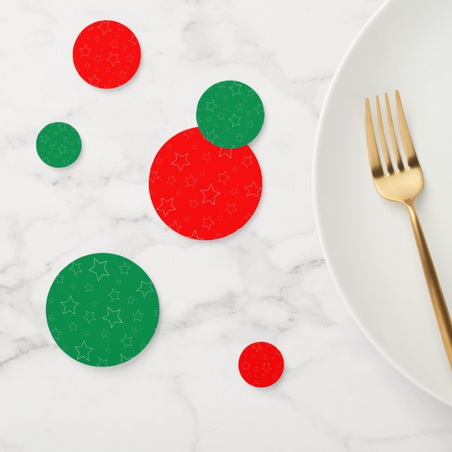 Green and Red Stars Table Confetti (Group)