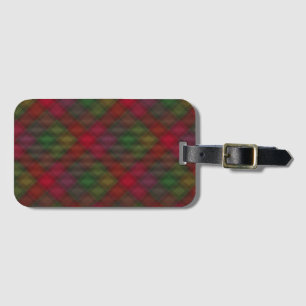 Green and red, tartan luggage tag