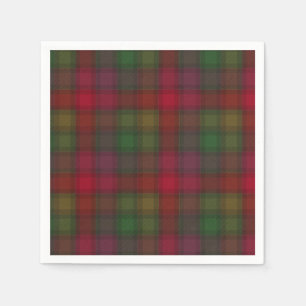 Green and red, tartan napkin