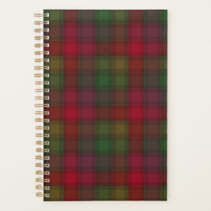 Green and red, tartan planner
