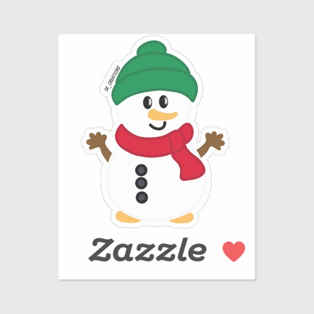 Green And Red Winter Snowman (Sheet)