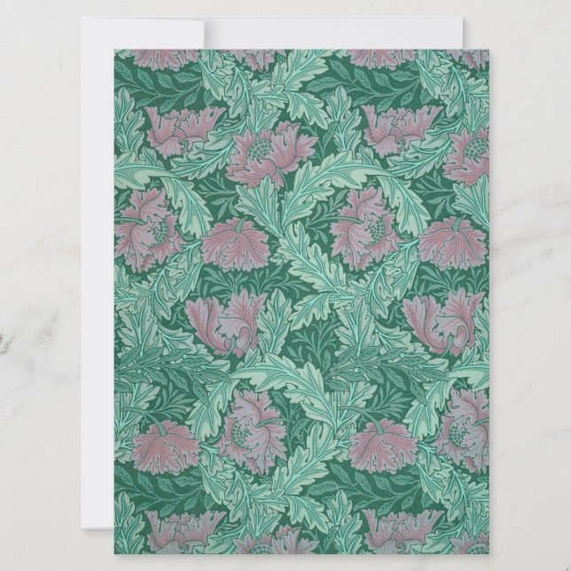 Green and Red Wreath Pattern (by William Morris) Card (Front)