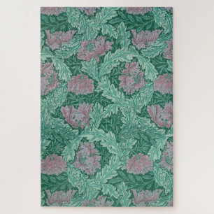 Green and Red Wreath Pattern (by William Morris) Jigsaw Puzzle