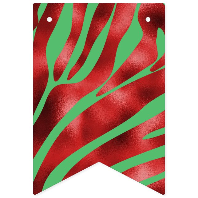 Green and Red Zebra Bunting (First Flag)
