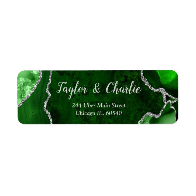 Green and Silver Agate Marble Wedding (Front)