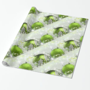 Green And Silver Christmas Wrapping Paper