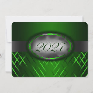 Green and Silver Class of 2027 Invitation