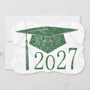 Green and Silver Floral Cap 2027 Card