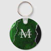 Green and Silver Marble Agate