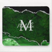 Green and Silver Marble Agate