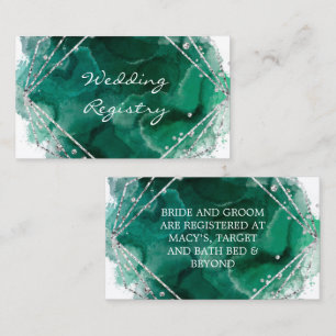 Green And Silver Wedding Registry Enclosure Card
