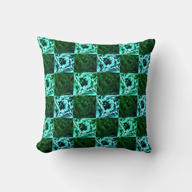 Green and sky blue chess or cyan, with rectangle cushion (Front)