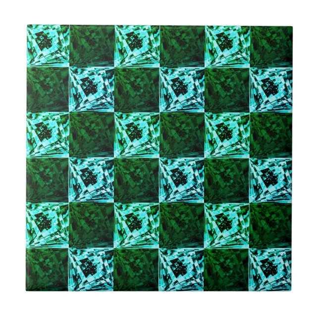 Green and sky blue chess or cyan, with rectangle tile (Front)