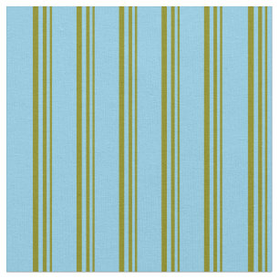 Green and Sky Blue Coloured Pattern of Stripes Fabric