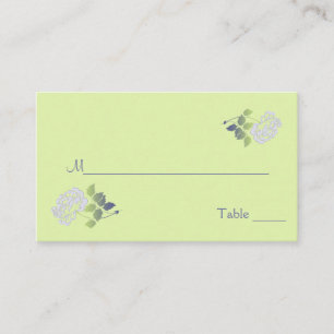 Green and Smoky Blue Floral Place Cards