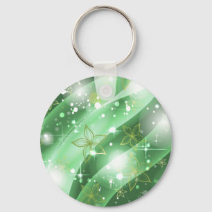 Green and Sparkle Key Ring