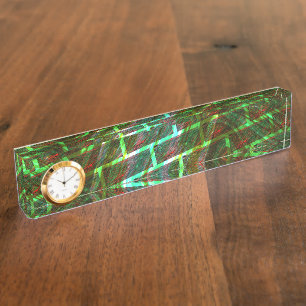 Green and stained, scratches and wall effect nameplate