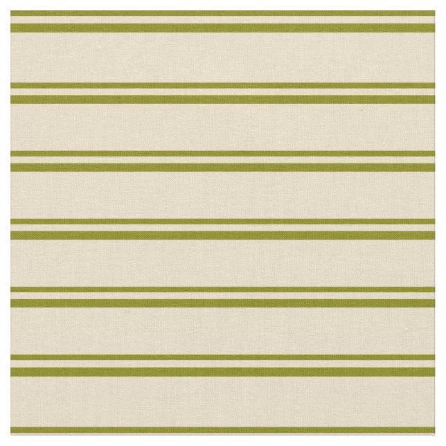 Green and Tan Lined/Striped Pattern Fabric (Close Up)