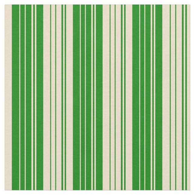 Green and Tan Lines Pattern Fabric (Close Up)