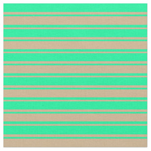 Green and Tan Lines/Stripes Pattern Fabric