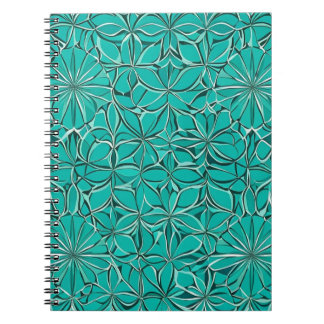Green and Teal Abstract Leaves Notebook