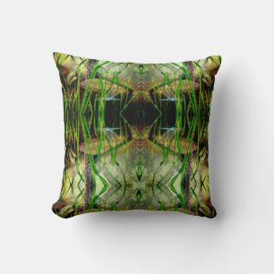 green and teal dragonfly, pattern pillow