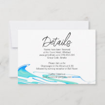 Green and Teal Ocean Wave Wedding Save the date