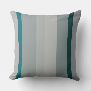 Green and Turquoise Abstract Stripes Cushion