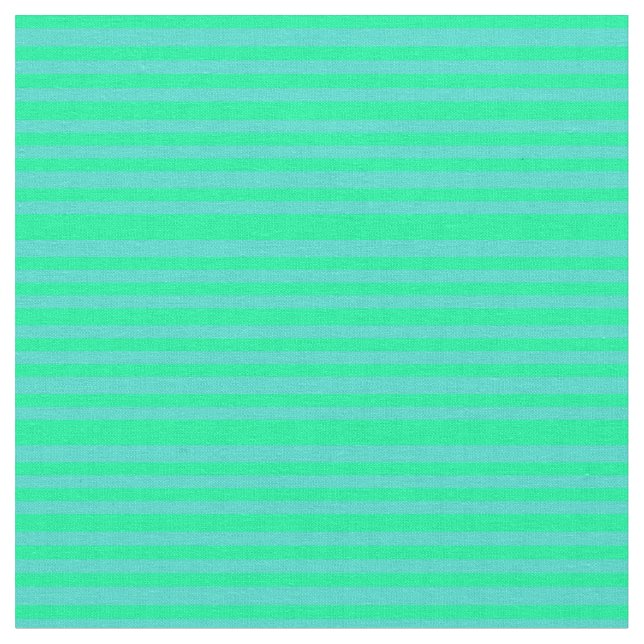 Green and Turquoise Coloured Striped/Lined Pattern Fabric (Close Up)