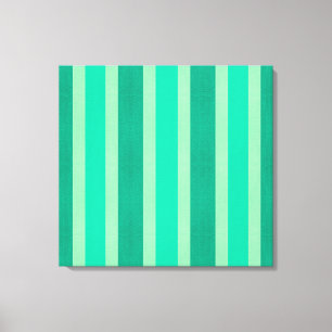 Green and Turquoise Stripes Canvas Print