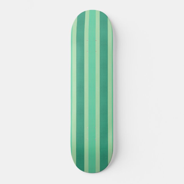 Green and Turquoise Stripes Skateboard (Front)