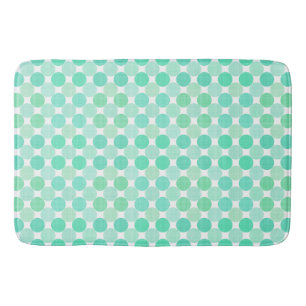 green and turquoise textured dots bath mat