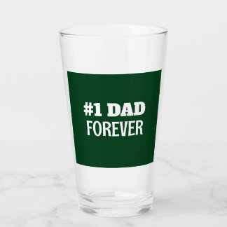 Green and White #1 Dad Forever Father's Day Gift Glass