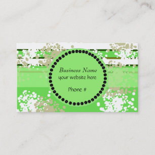 Green and White Abstract Design Business Card