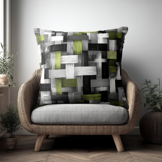 Green and White Abstract Pattern Cushion (Creator Uploaded)