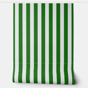 Green and white awning stripe  wallpaper