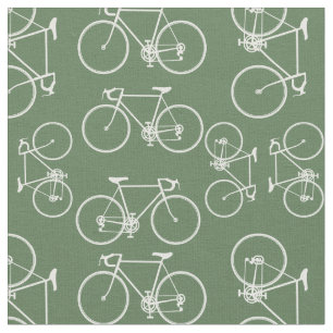 Green and white bicycle pattern fabric
