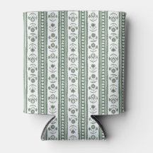 Green and White Botanical Block Print Wedding