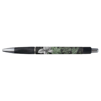Green and White Botanical Pen