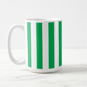 Green and White Cabana Stripes Coffee Mug